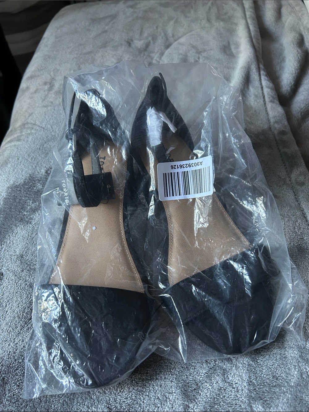 torrid Black Ankle Strap Block Heels with Single-Band Front - Picture 5 of 6